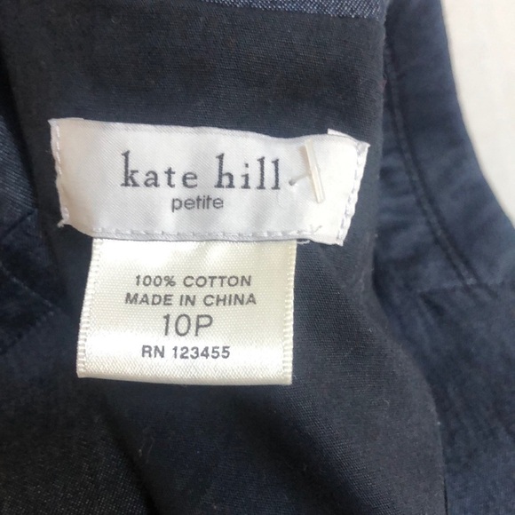 Kate Hill Women’s Light Weight Cotton Blue Denim Cropped Blazer/Jacket Size 10P - Picture 4 of 16